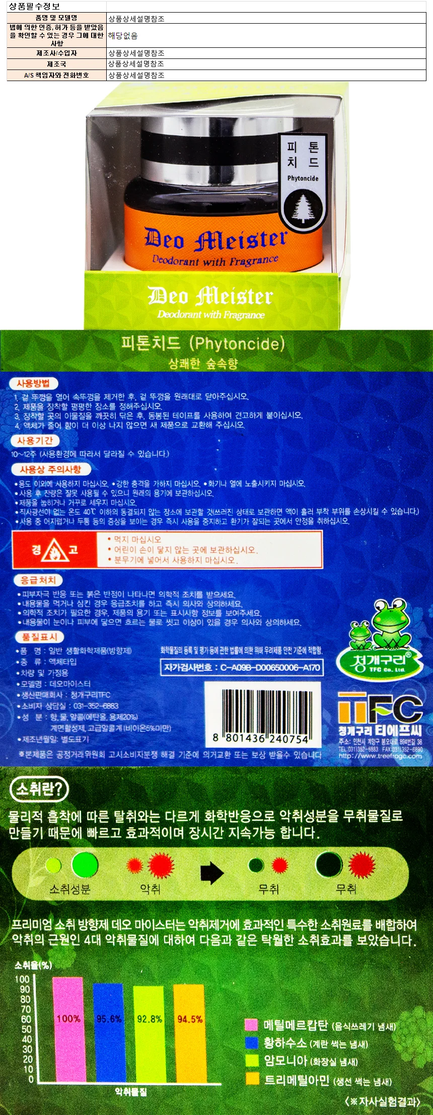 청개구리 데오 마이스트 방향제-피톤치드 75ml 상세1