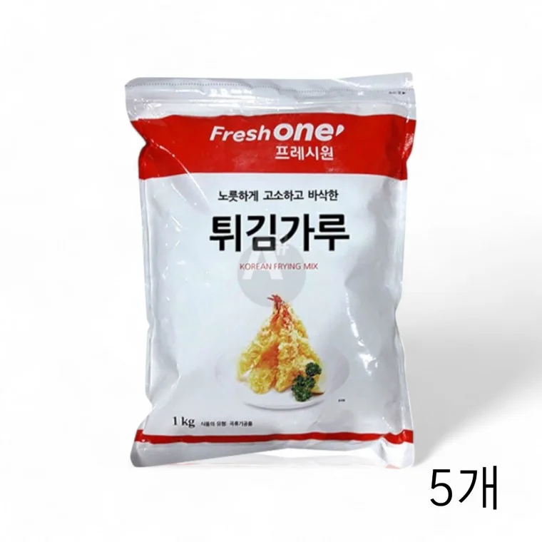 프레시원 튀김가루 1kg X 5개 업소용 음식점식자재 분식집튀김가루 닭강정파우더 돈까스튀김옷 식당