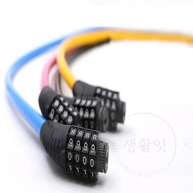 와이어락 11mmx600mm 블랙 오토바이자물쇠 번호열쇠 유모차자물쇠 번호키자물쇠 자전거용자물쇠