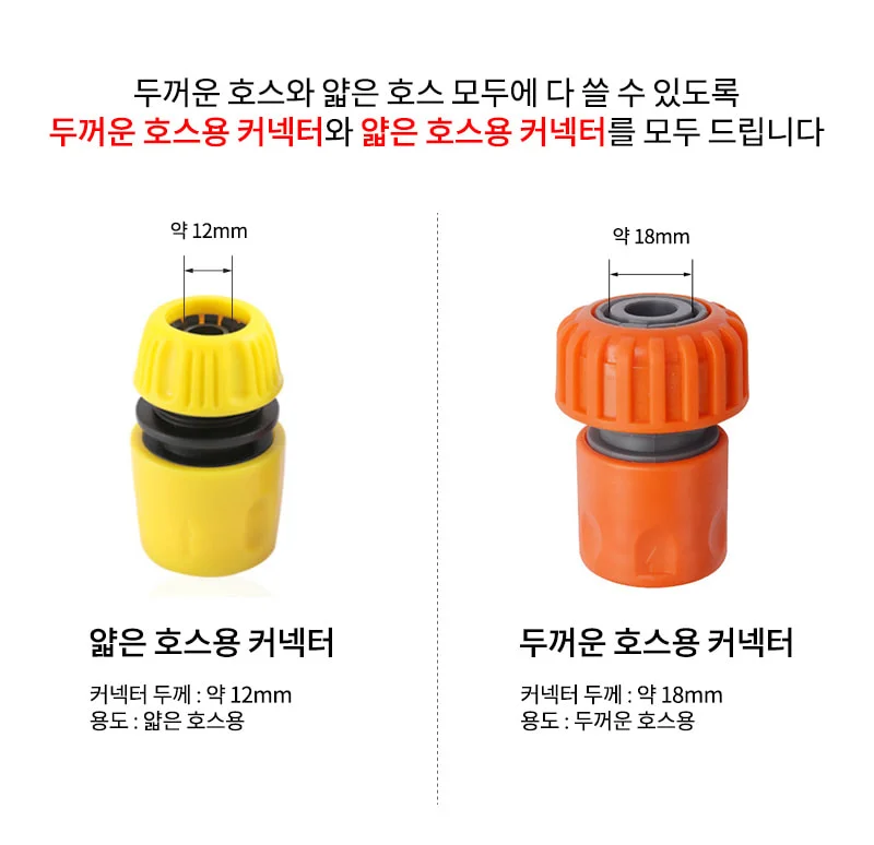 다기능분사기 세트 옐로우 고압세척기분사기 미세분사기 고압스프레이청소건 물호수 상세1