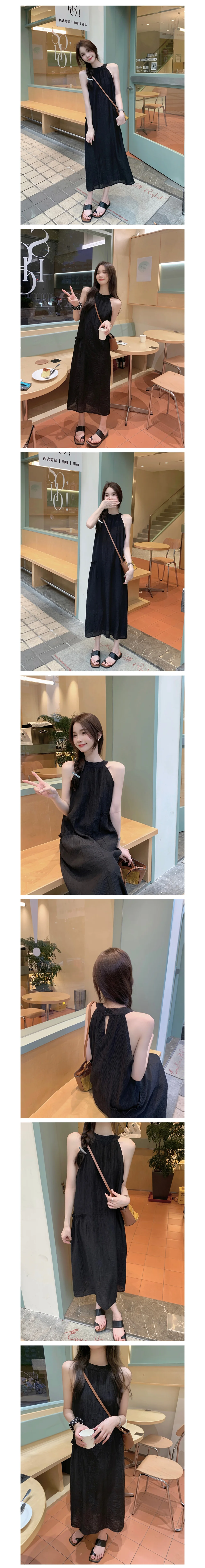 홀터넥 원피스 나시 스타일 롱 드레스 D179 상세2