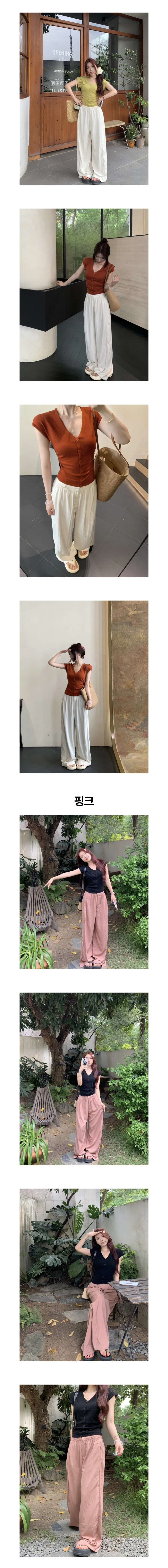루즈핏 여리핏 와이드 슬랙스 팬츠 바지 페미닌룩 데일리룩 상세3