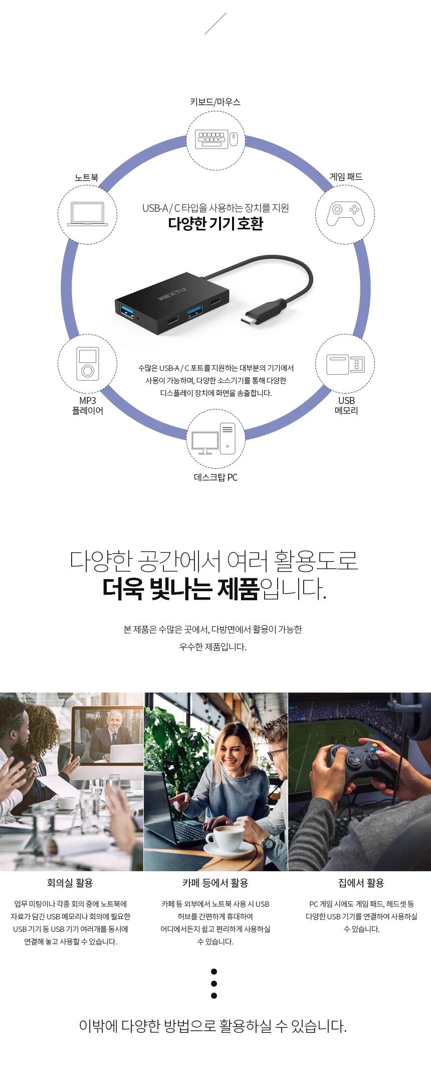 c 타입 멀티 usb 멀티포트 3.2 노트북 컴퓨터 데이터 무전원 리더기 상세5