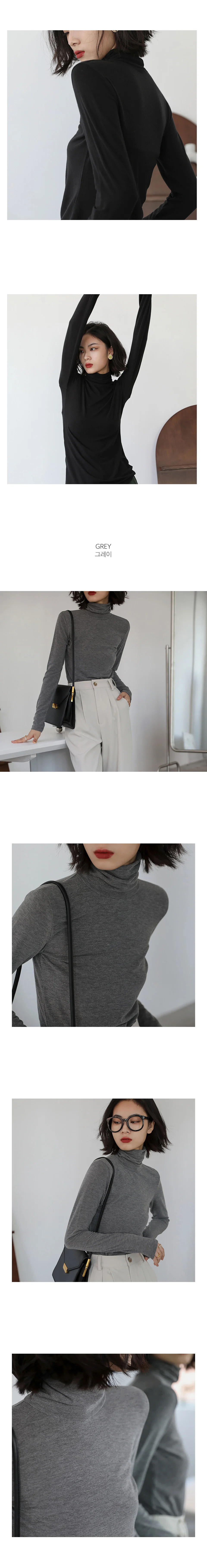 목폴라티 텐션 소재 긴팔 이너 티셔츠 기본형 상세2