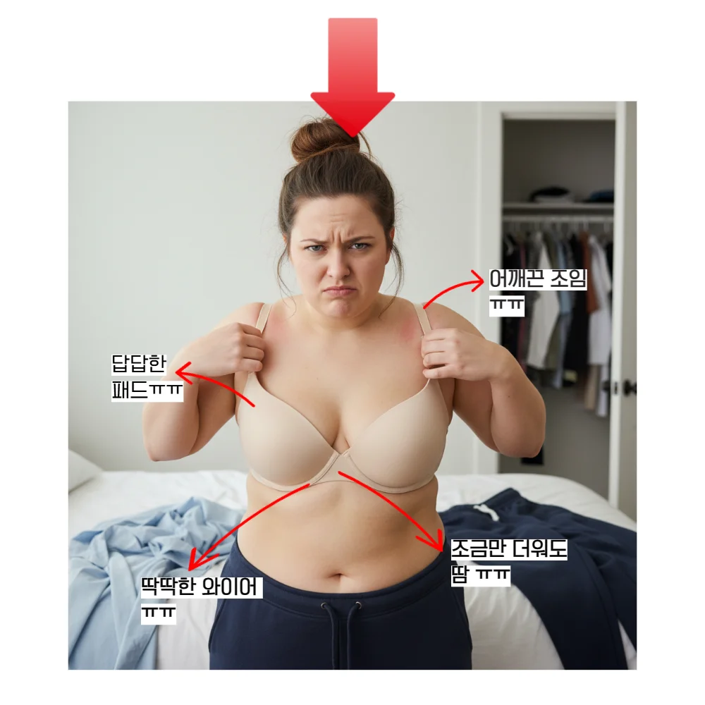 빅사이즈 메쉬 편한 브라 노와이어 임산부 브래지어 상세2