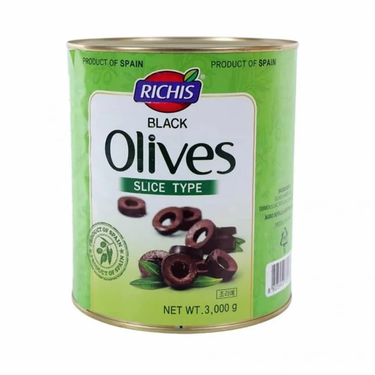 리치스 블랙올리브 슬라이스 3kg 올리브통조림 올리브캔 캔올리브