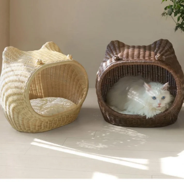 강아지 고양이집 인도네시아 수제 펫배드 고양이 애견침대 라탄 펫