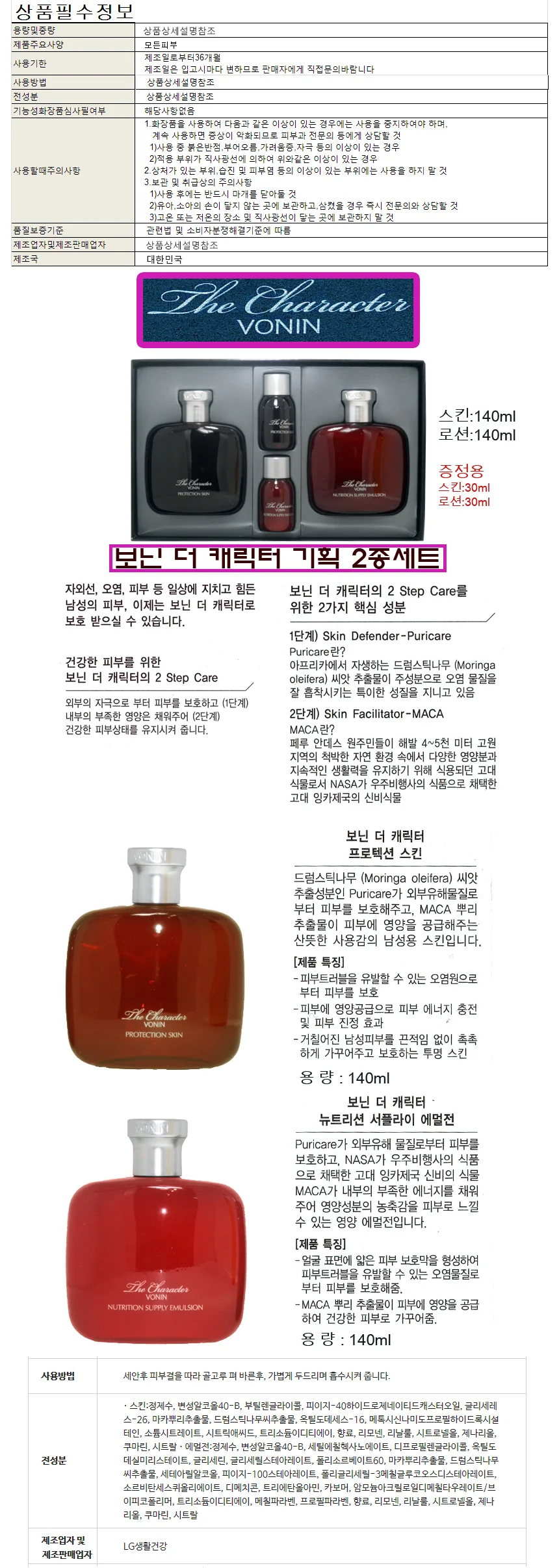 보닌 더 캐릭터 2종 기획세트 상세1