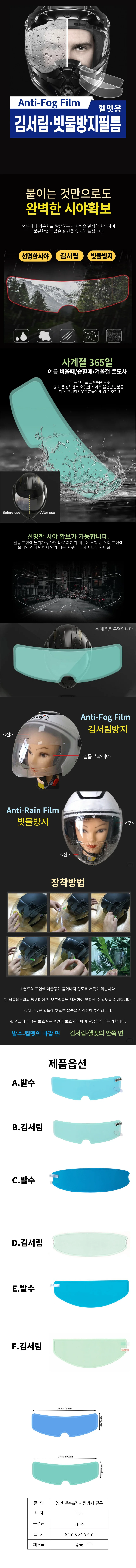 방수 헬멧 발수코팅 발수 빗물방지 필름 바이크 상세1