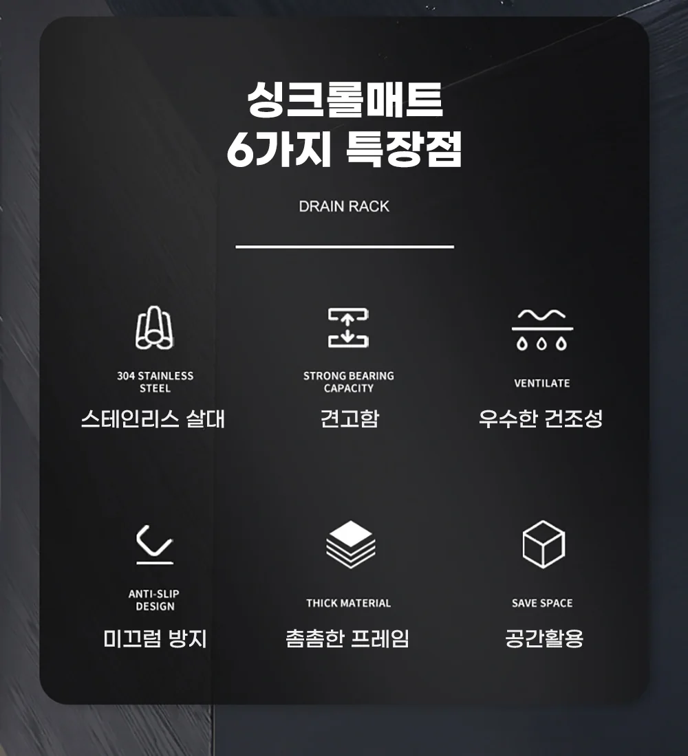 실리콘 드라잉롤 식기건조대 주방선반 20롤 그레이 상세3