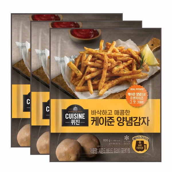 동원 퀴진 에어 크리스피 양념감자 800g 3개 상세1