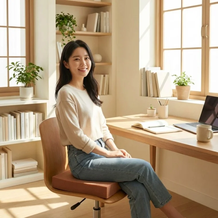1+1 2P 메모리폼 방석 사각 의자 사무실 학생 거실 카페 식당 충전재