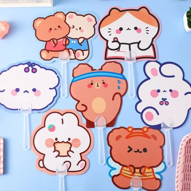 캐릭터부채 곰돌이 토끼 고양이 부채 접이식 여름 미니 판촉물 예쁜손 어린이 휴대용손