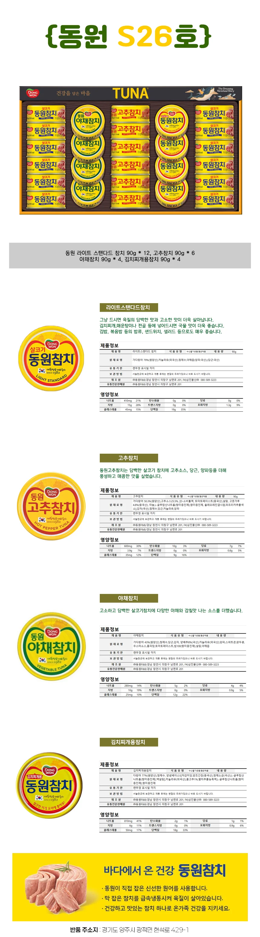 동원참치 S26호 직원명절선물 참치캔 선물세트 추석선물 명절선물 상세2