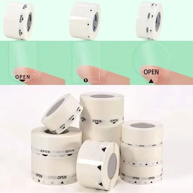 투명롤 스티커 화살표 원형 사각 식당용 가게용 포장 1000p 다꾸스티커