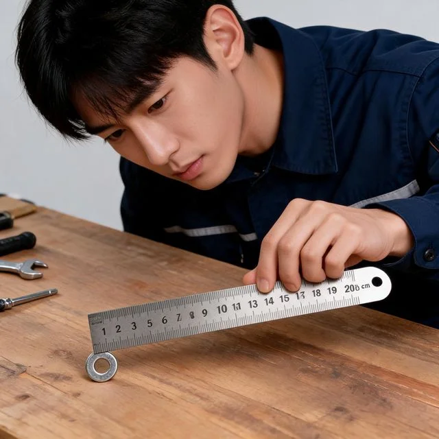 스테인리스 직자 스틸 자 사무실 제도 설계를 위한 정밀 측정용 공구 20cm 200mm