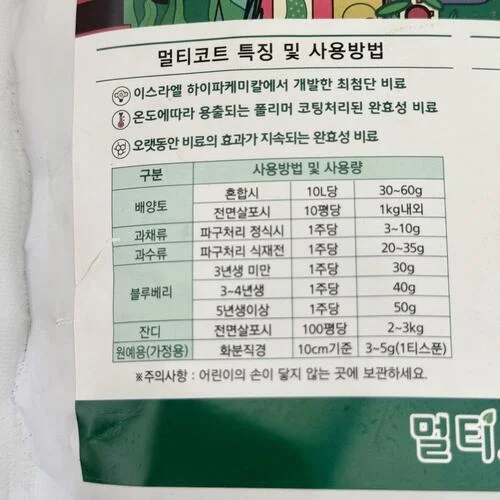 멀티코트 1kg 3개월지속식물영양제 완효성 알비료 화분비료 상세5