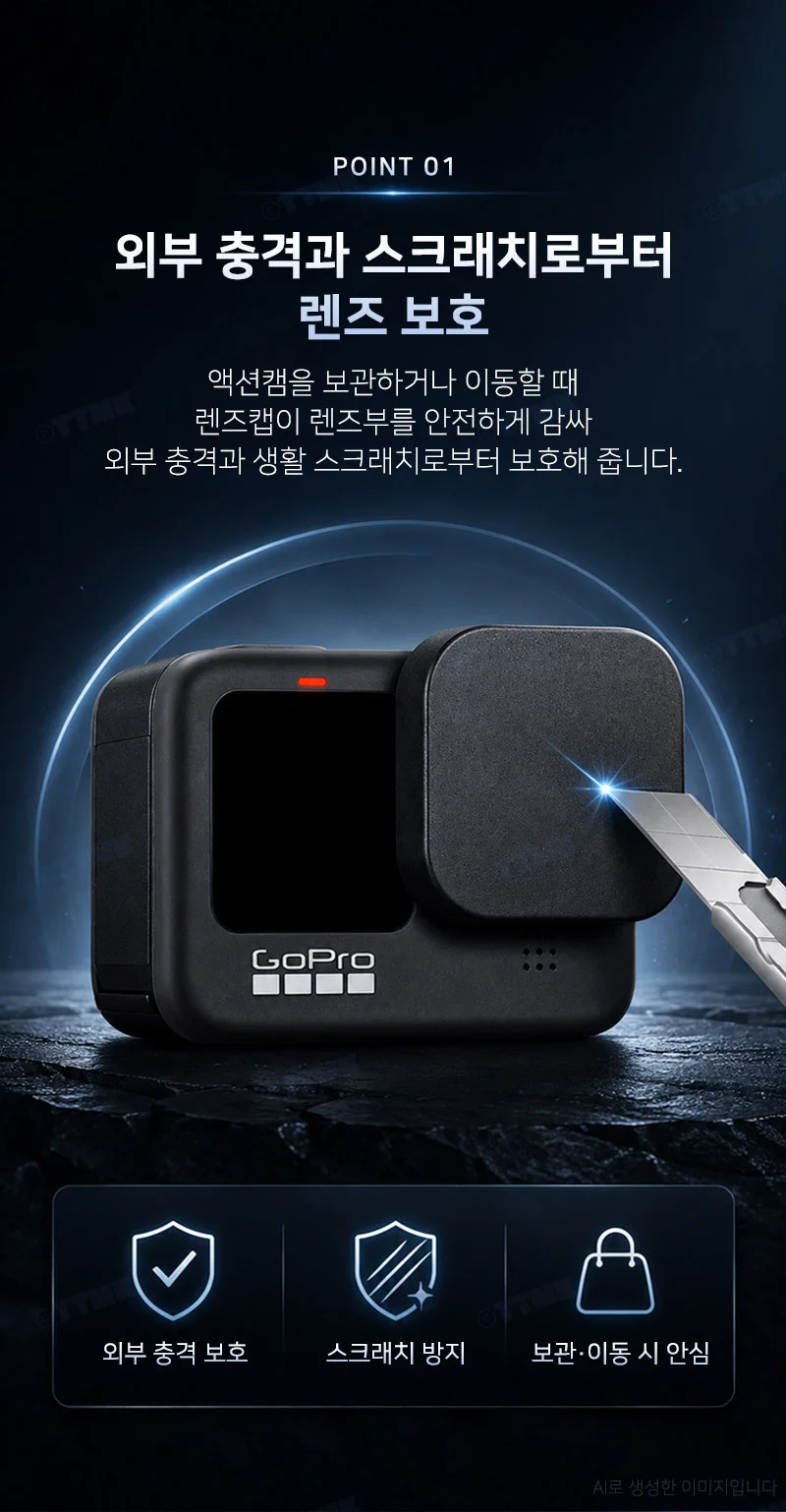 고프로 13 12 11 10 9 호환 액션캠 렌즈 보호 커버 렌즈캡 상세3