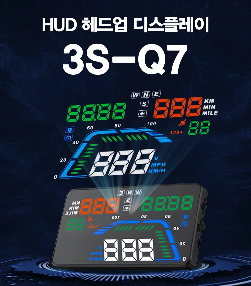 3S HUD 헤드업디스플레이 GPS형 3S-Q7 상세1