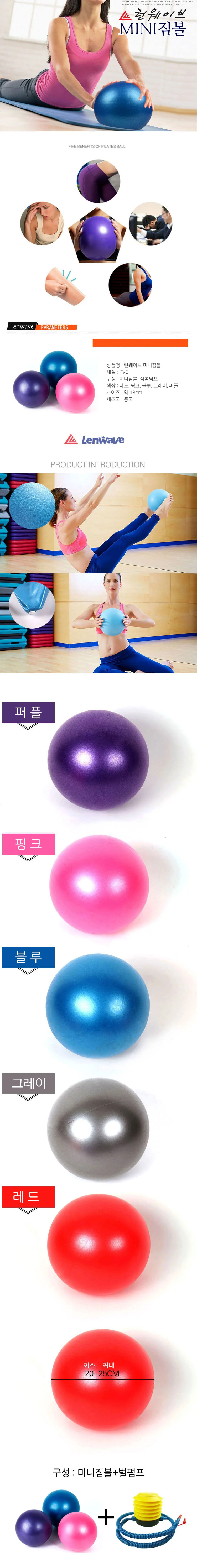 런웨이브 미니짐볼 펌프 세트 다이어트 운동 스트레칭 재활운동 상세1