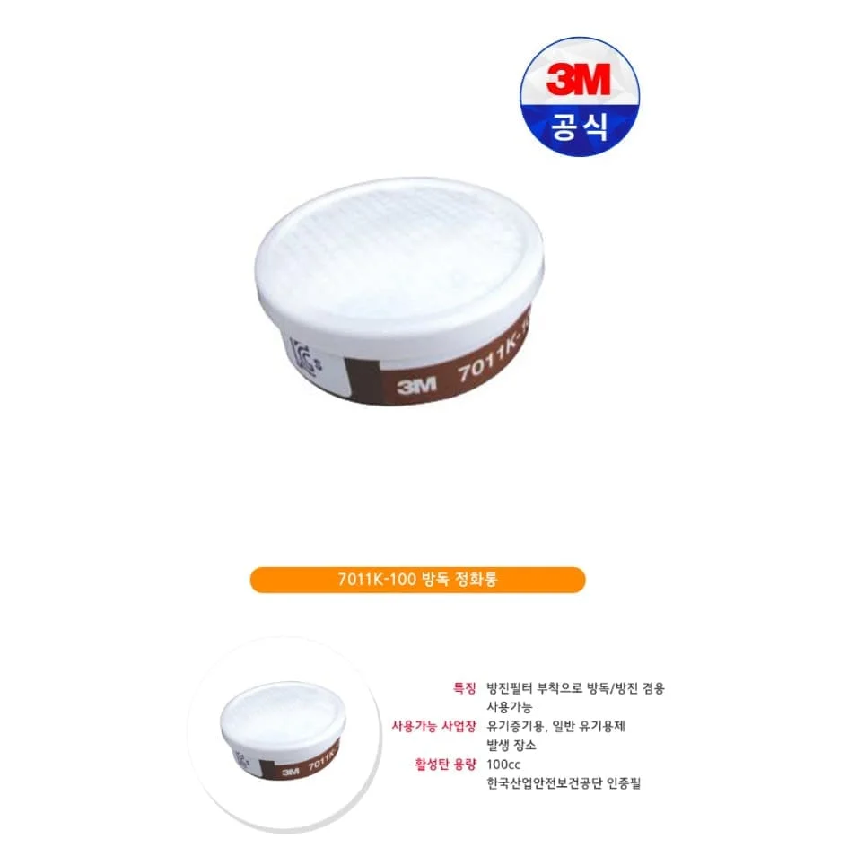 3M 방독 마스크 정화통 7011K 전용 정화통 1p 상세2