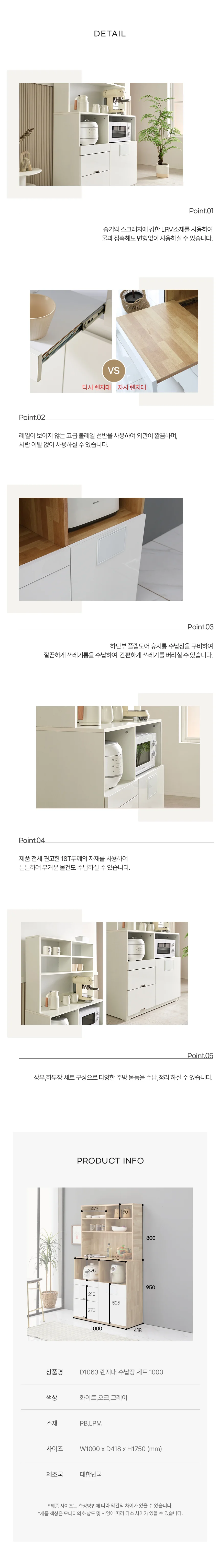디포랙 렌지대 수납장 세트 1000 상세5