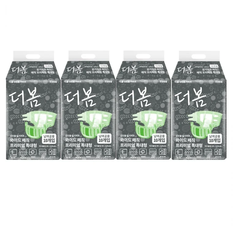 더봄 성인용 겉기저귀 와이드 매직 테이프형 프리미엄 특대형 10매x4팩