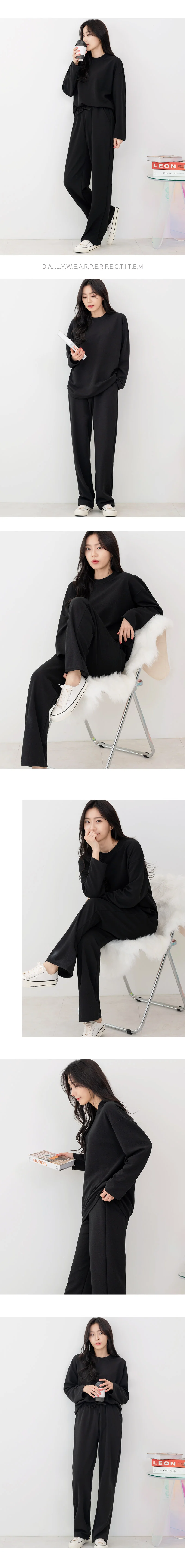 GQQ STT221 여자노링클루즈핏일자밴딩상하세트 상세2