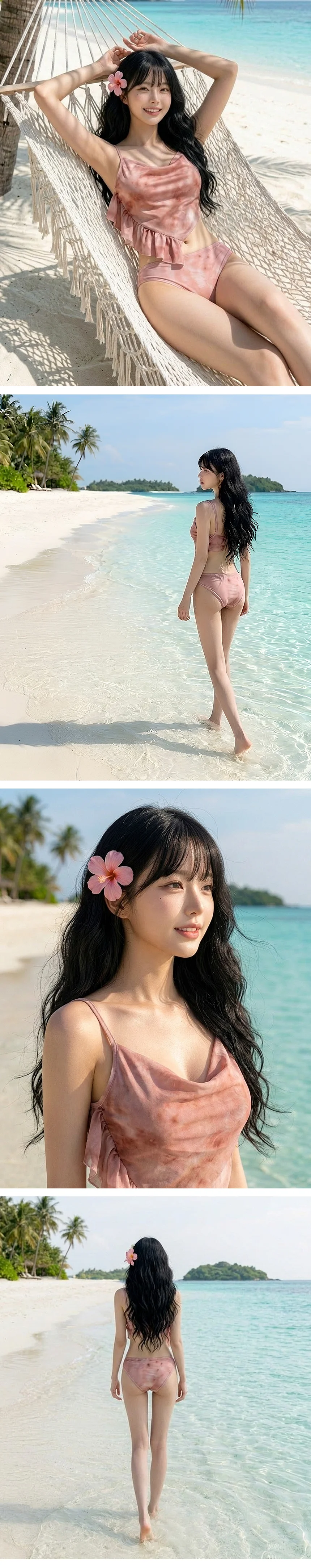 뮤즈워터비키니 3pc세트 셔링 나염 나시탑 커버업치마 상세4