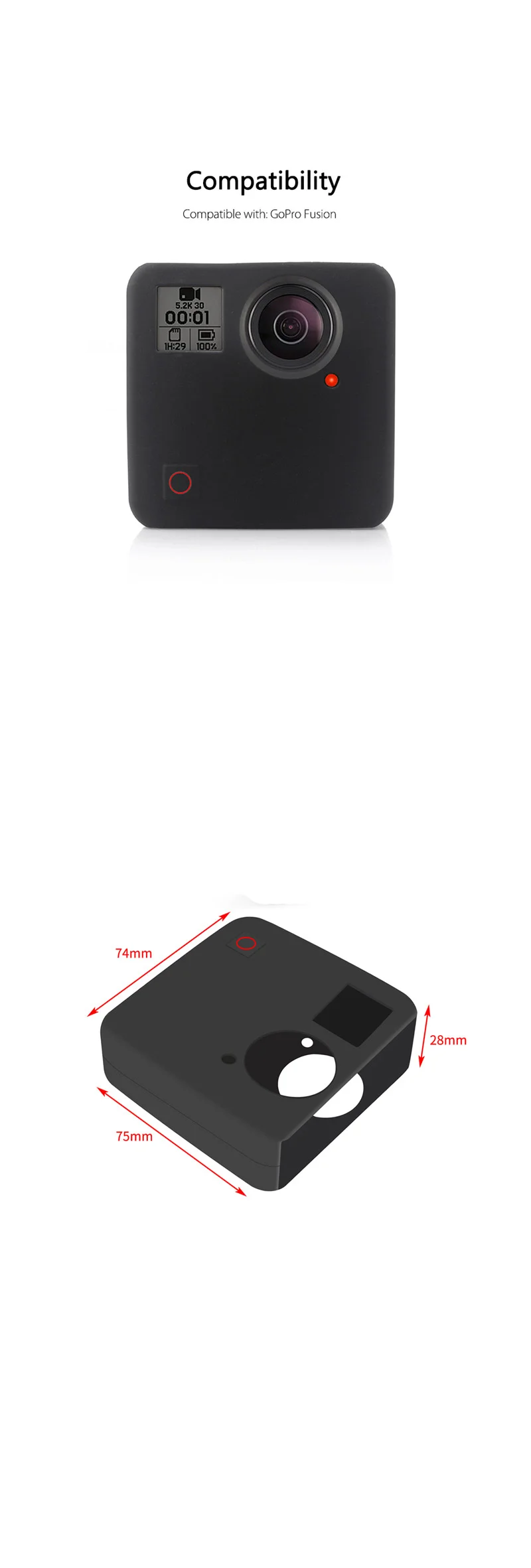 고프로 퓨전 VR 360 G100 호환 실리콘 보호 케이스 상세3
