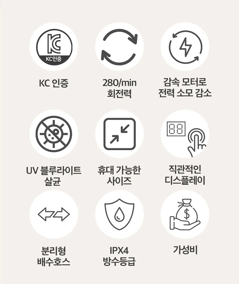 미니 세탁기 속옷 행주 양말 아기옷 UV 살균 소형 여행용 세탁기 상세3