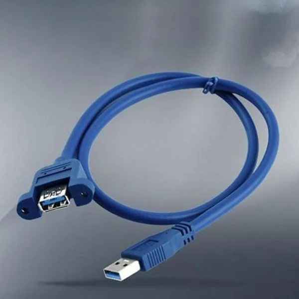 coms USB 연장 포트30cm MF형 블루 연결용판넬형