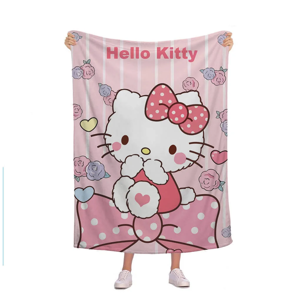 3D 신제품 Hellokitty 케티캣 산리오 담요 담요 아마존 신상품 크로스보더 플란넬 상세3