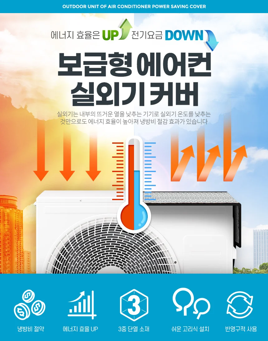보급형 에어컨실외기커버 덮개 가리개 가림막 그늘막 상세1