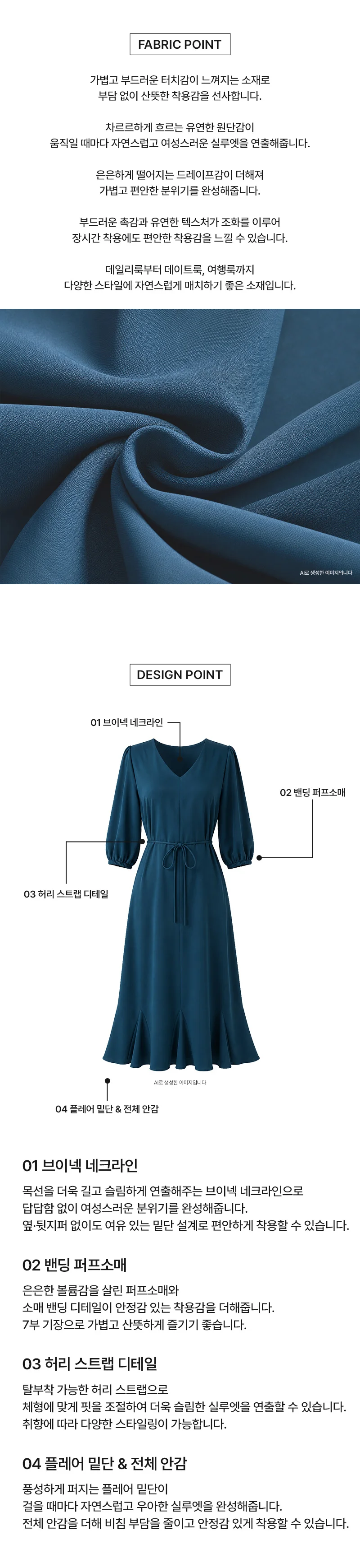 KSS 9722 여자하늘하늘쉬폰브이넥반팔원피스 상세2