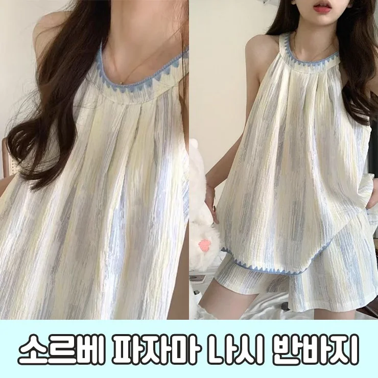 3115 소르베 파자마 나시 반바지 홈웨어 세트