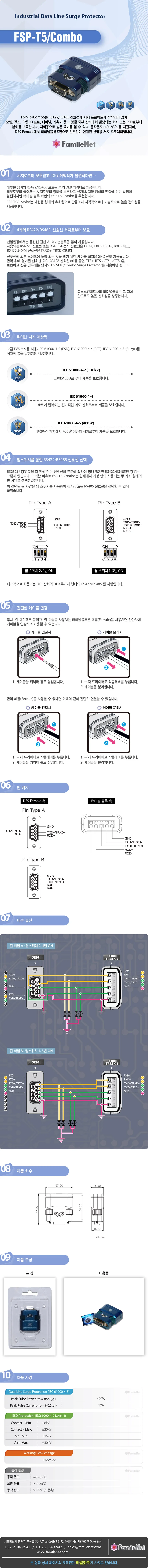 서지 프로텍터 서지 보호기 고전압 방지기 콤보 상세3