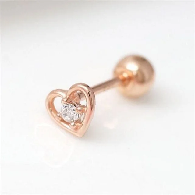 14k 피어싱 하트 큐빅 피어싱 귓바퀴 아웃컨츠 귓볼 이너컨츠 악세사리 귀걸이형 트라거스 데일리 헬릭스
