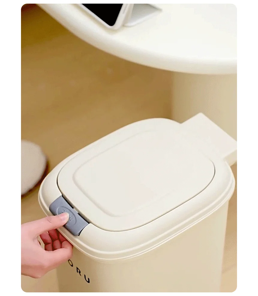 모던한 베이지 컬러 포르 페달 휴지통 15L 20L 상세4