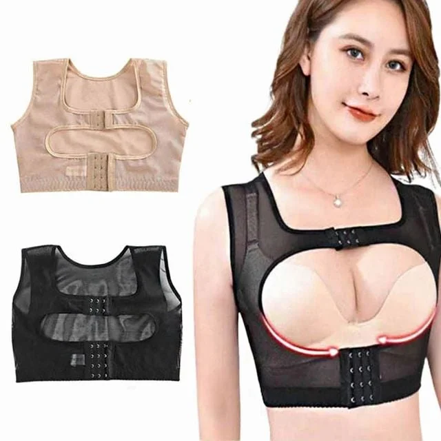 여성 보정나시 3단후크 숏기장 바디라인 이너