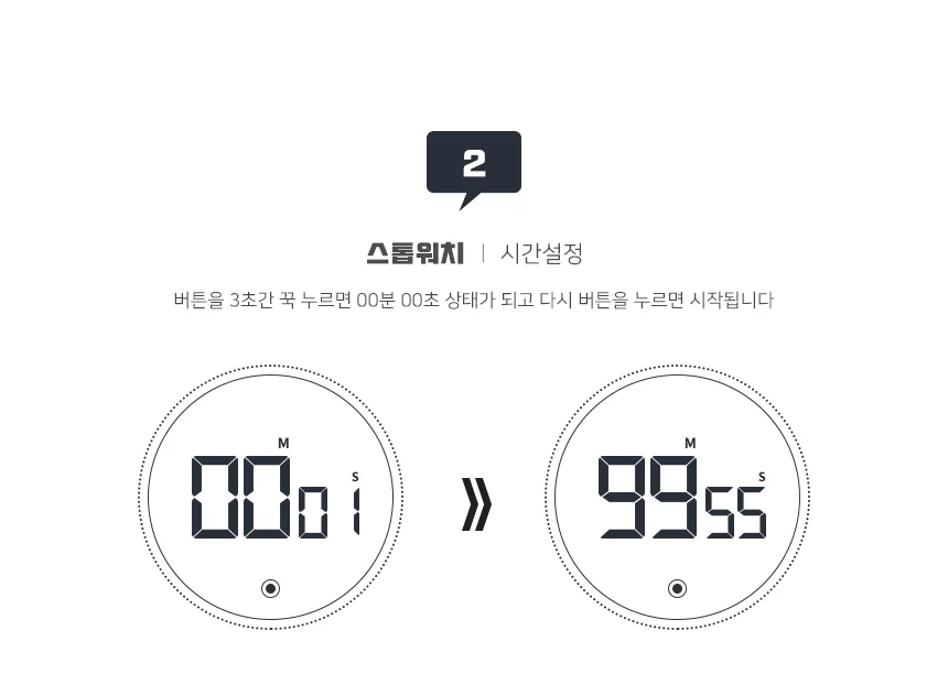요리제빵 스터디 볼륨조절 간편조작 다이얼 LED타이머 상세3