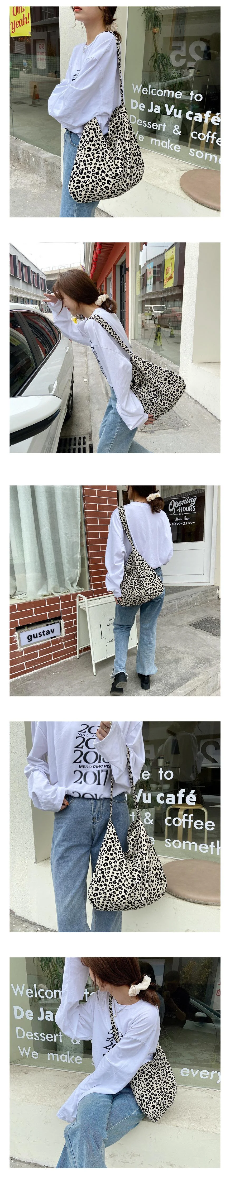 호피 에코백 레오파드 에코백 가벼운 숄더백 상세3