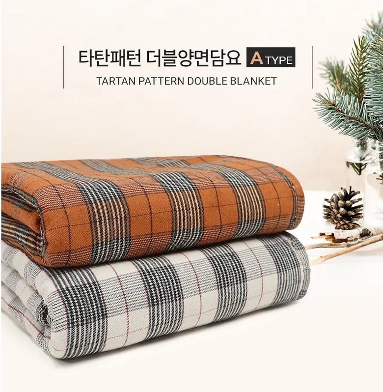 담요 무릎 항공 담요 타탄패턴 더블양면 상세2