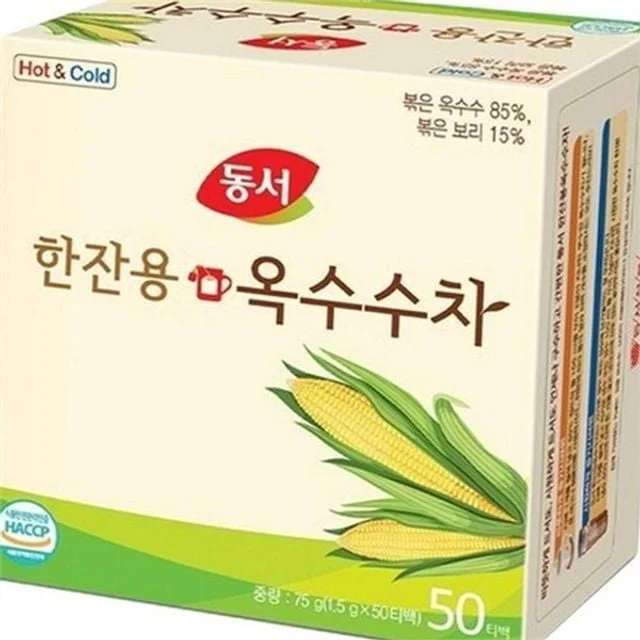 한잔용 옥수수 차 티백 옥수수 차 무카페인 사무실 고소한 50개 국산 음료용 보리차 곡물 혼합