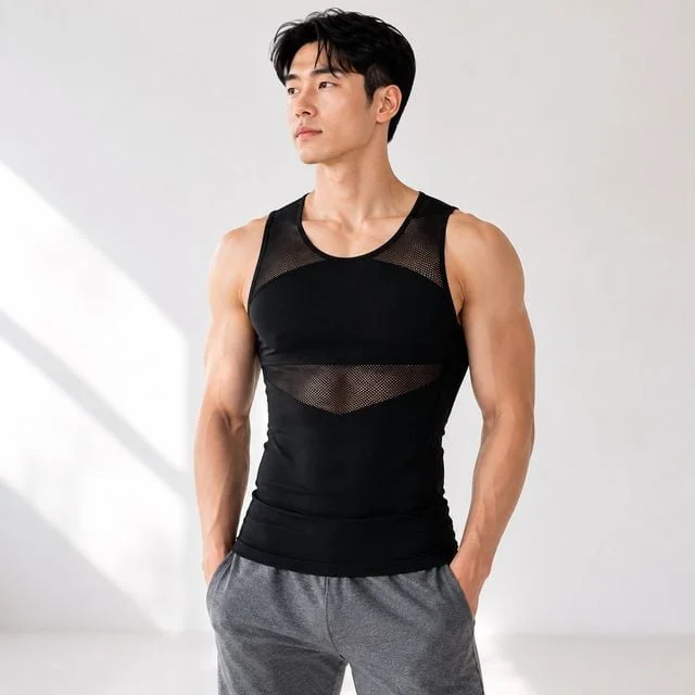 바디업 남성 보정나시 크로스백 압박 이너탑 복부보정