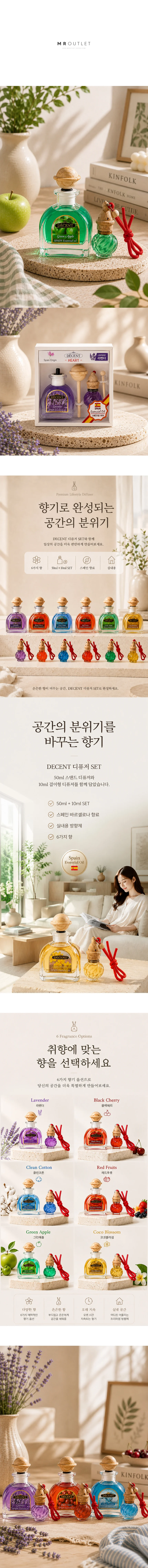 미니 디퓨저 인테리어 소품 방향제 개별포장 50ml+10ml 세트 상세1