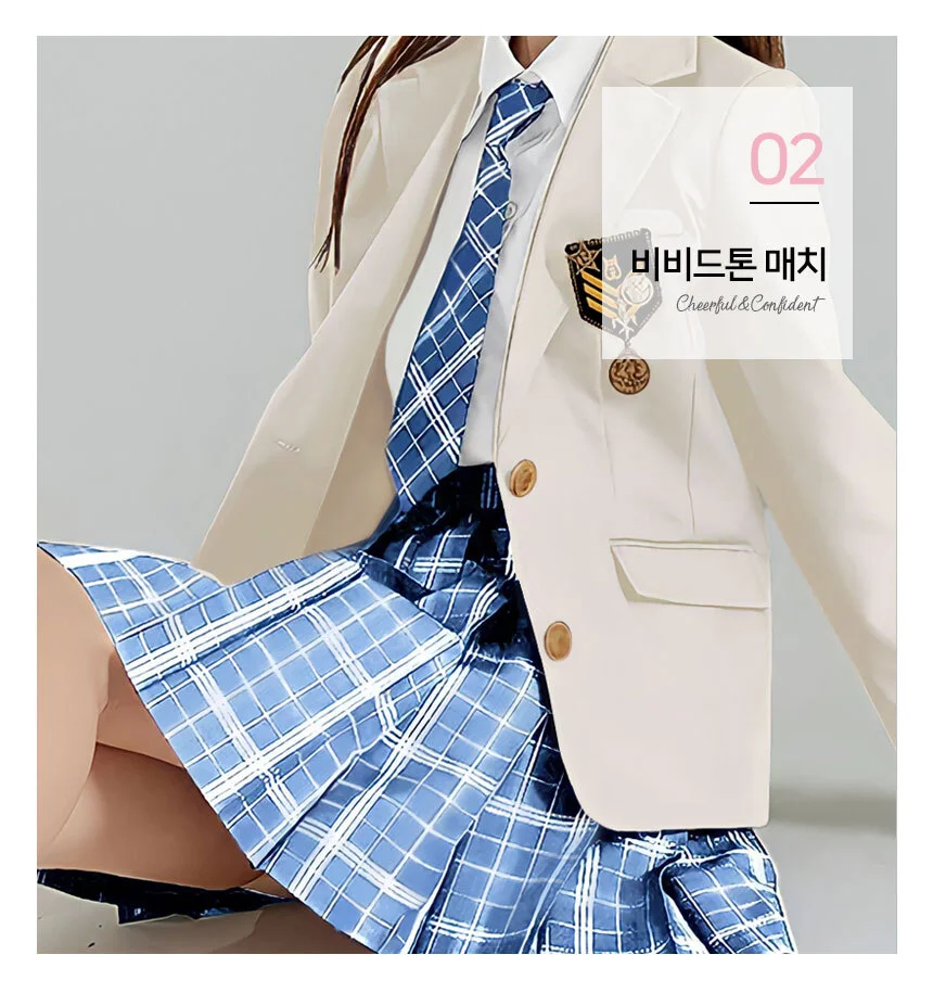 여자 교복 자켓 단품 아이보리 M 상세5