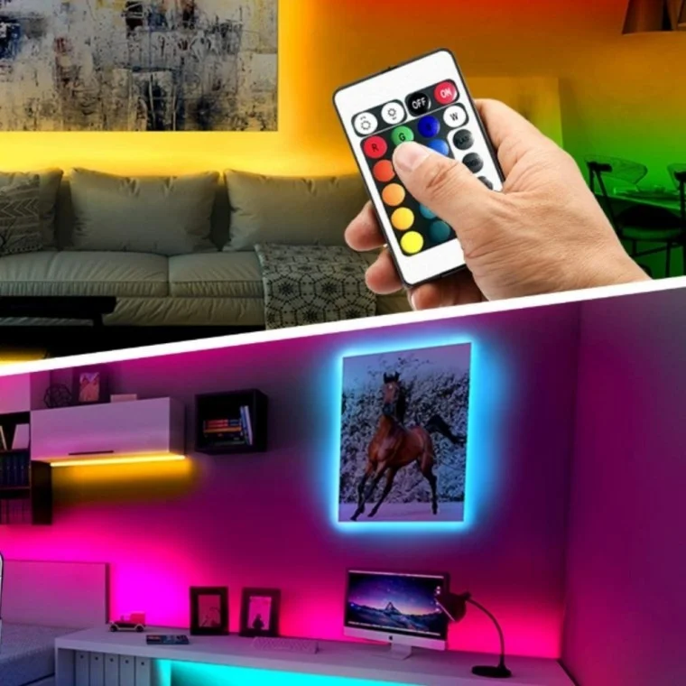 TV 모니터 다용도 리모컨 포함 RGB LED 무드 라이트 1M