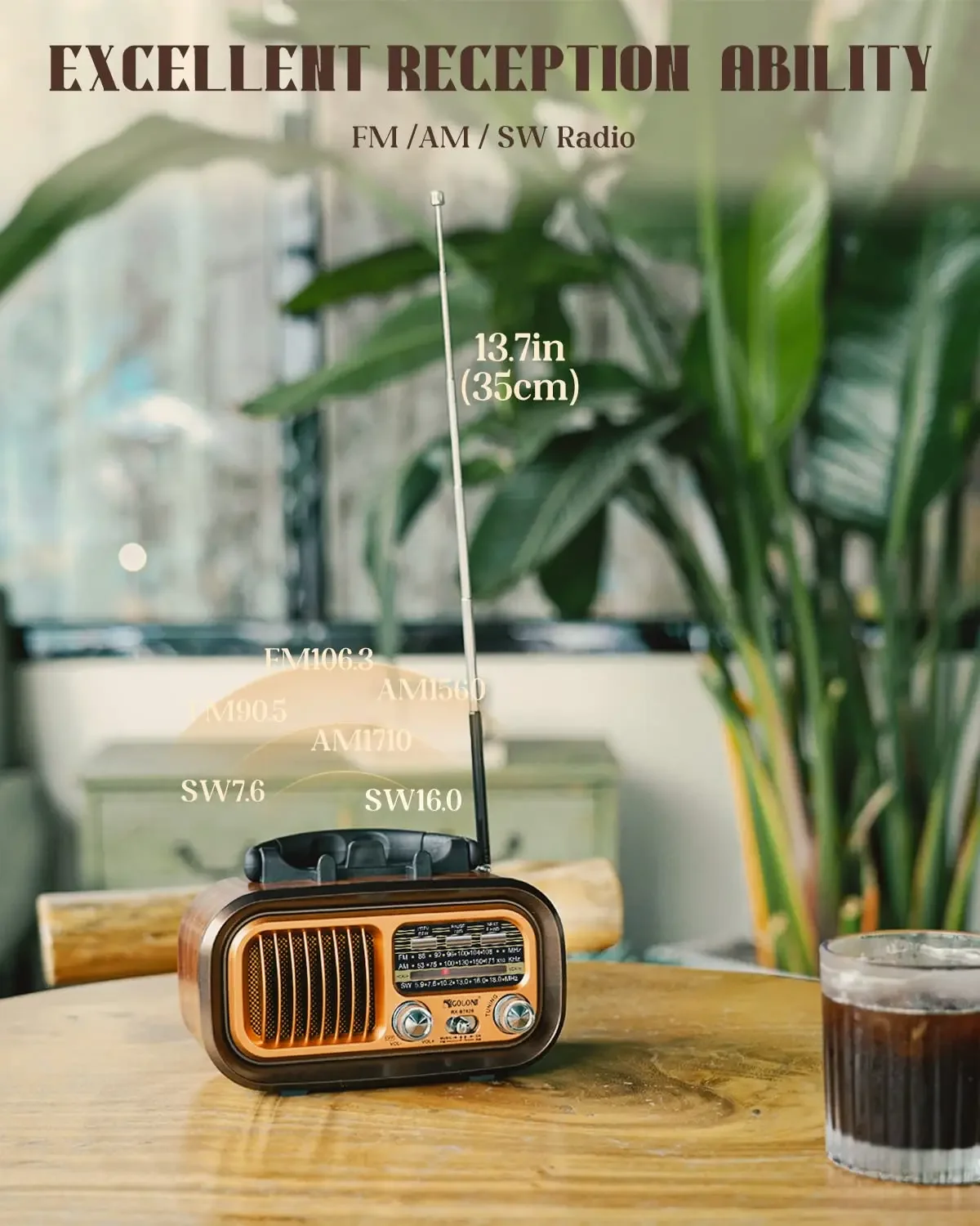 RX-BT628 휴대용 레트로 홈 FM AM SW 라디오 상세2