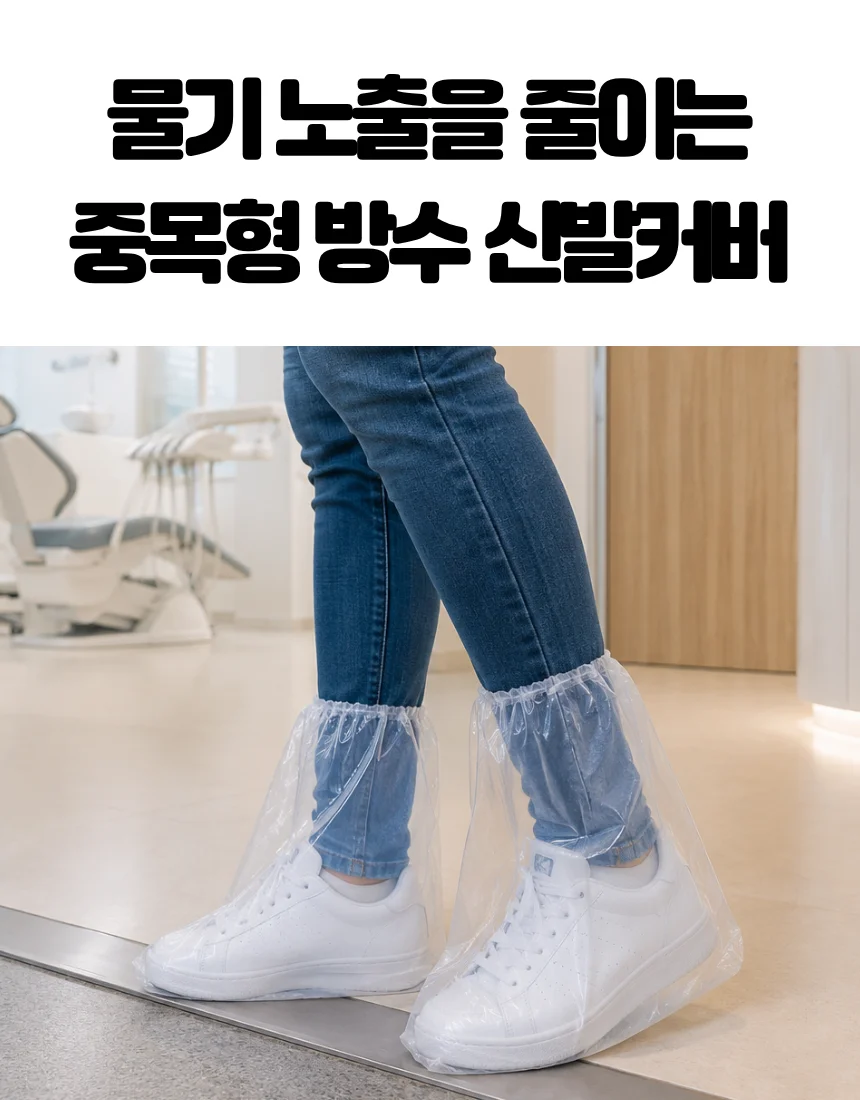 방수 신발덮개 미드탑형 일회용 슈즈커버 10P 상세2